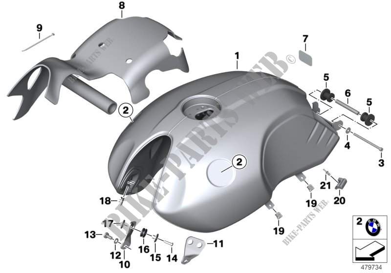 Kraftstoffbehälter mit Einfüllrohr für BMW Motorrad R nineT Scrambler ab 2015