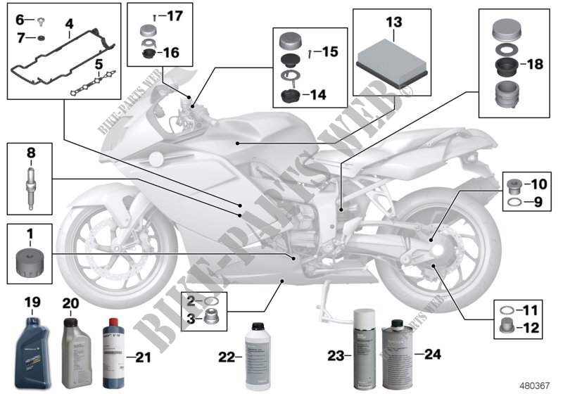 Service Motoröl / Inspektion für BMW Motorrad K 1200 GT ab 2004