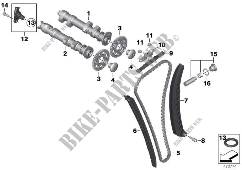 Ventilsteuerung Nockenwelle/Kettentrieb für BMW Motorrad F 700 GS 17 ab 2014